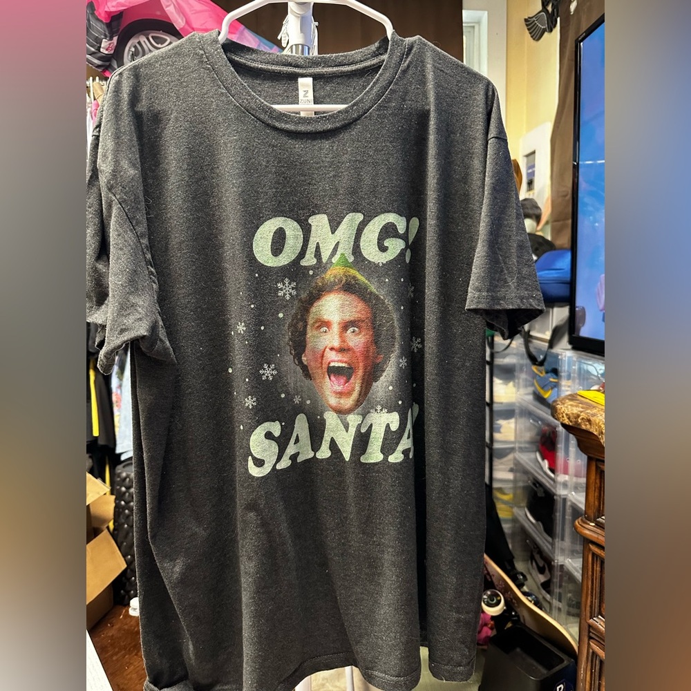 Zuni “Elf, OMG SANTA” Funny Soft Cotton T-shirt
